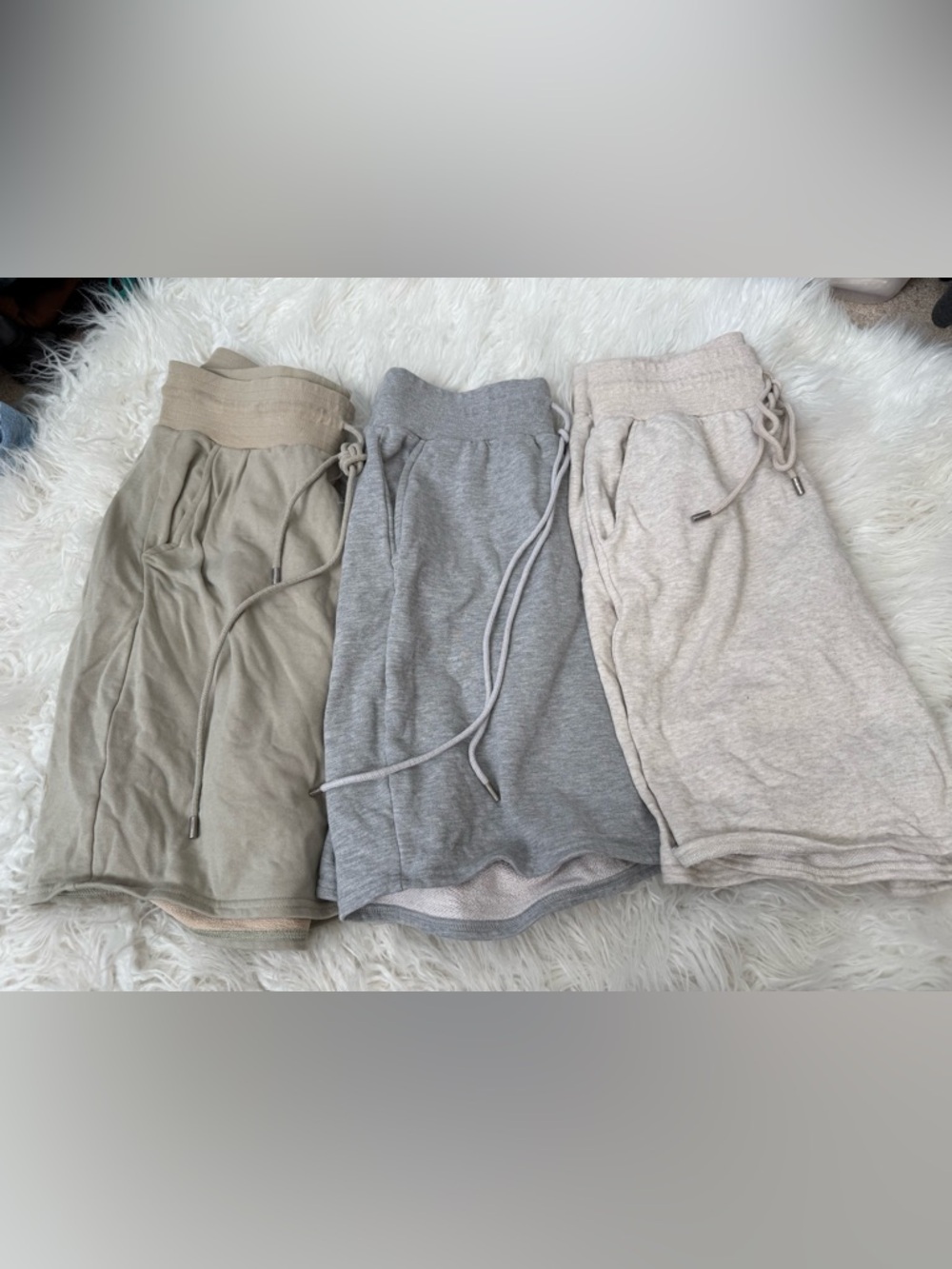 Lot of 3 Alo Yoga High Waist Easy Sweat Shorts Long Sz L